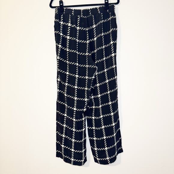 Anine Bing Black Plaid Printed Owen Pants Large - Picture 6 of 7